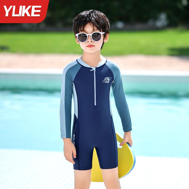 2025 New Style Boys' One-Piece Swimsuit: Quick-Drying Training Set for Kids