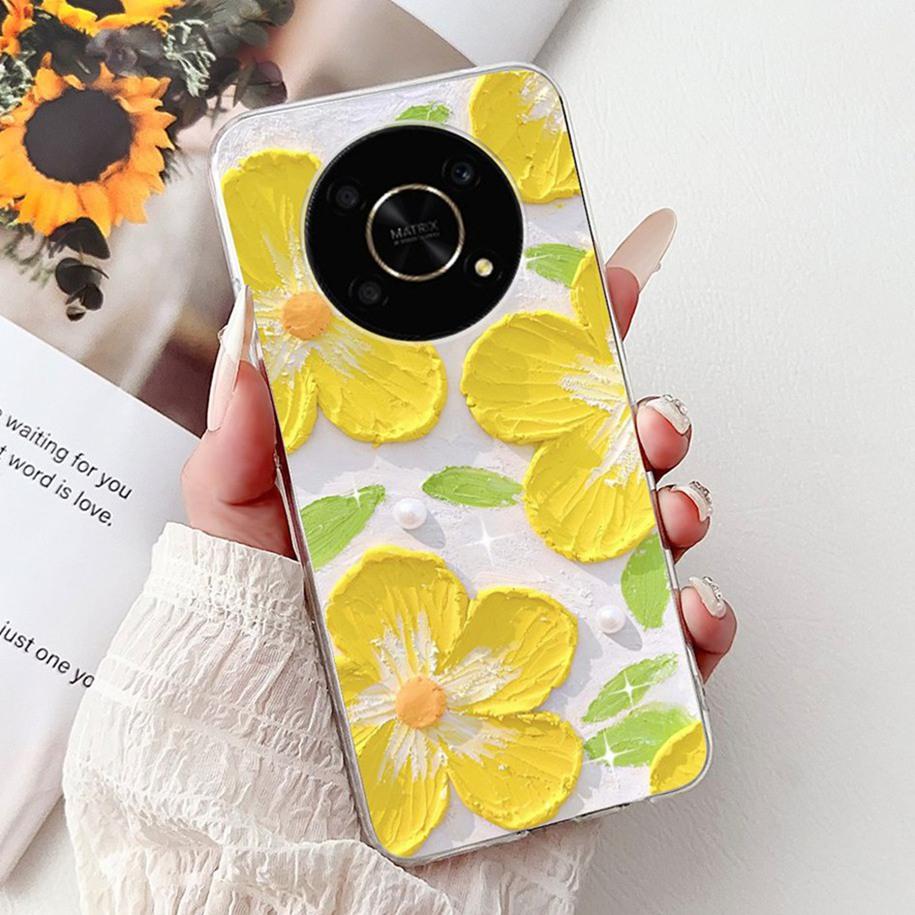 Silicone Case For Honor Magic 4 5 6 Lite Cover Popular Flower Butterfly Soft Slim TPU Back Cover For Honor Magic6 Lite Protector