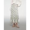 French Print Casual Asymmetrical Mermaid Skirt