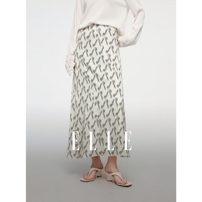ELLE French Print Casual Asymmetrical Mermaid Skirt S