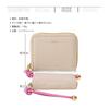 [BEAURE] [Vuret] B-24096 genuine leather short wallet round zipper mini wallet bi-fold with hand strap ladies P.Beige