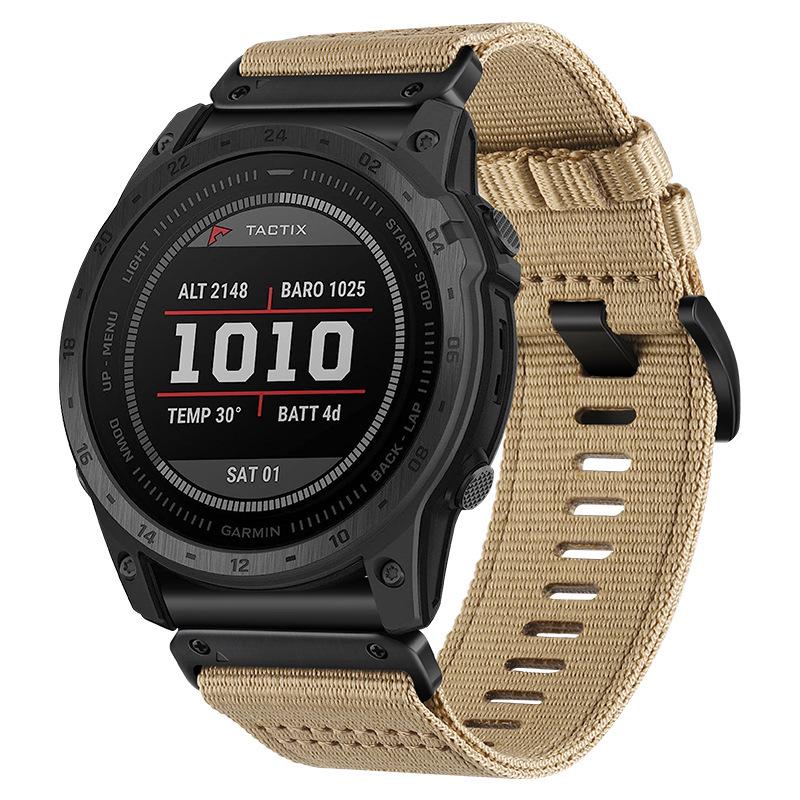 26/22mm Gewebtes Nylon Uhrenarmband für Garmin Fenix 7X Pro/6X/55X Taktische Modelle