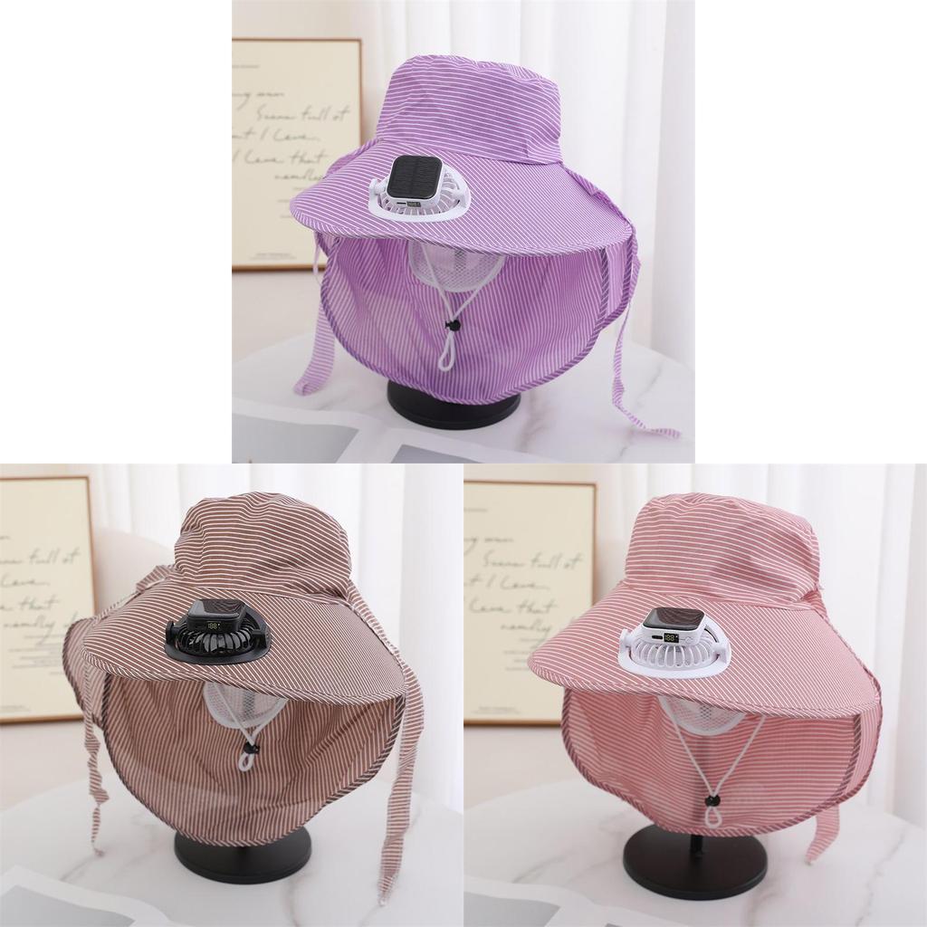 Sun Energy Rechargeable Farmer Hat With Builtin Fan For Outdoor Sun Protection And Cooling
