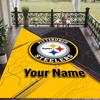Custom Text Printed Rug Pittsburgh Steelers Non Slip Floor Carpet For Home Room Decor
