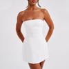 Summer Fashion Sleeveless Strapless Short Dress Sexy Women Tube Top A-line Party Dresses Female Elegant Backless Streetwear Solid Color Club Clothing
