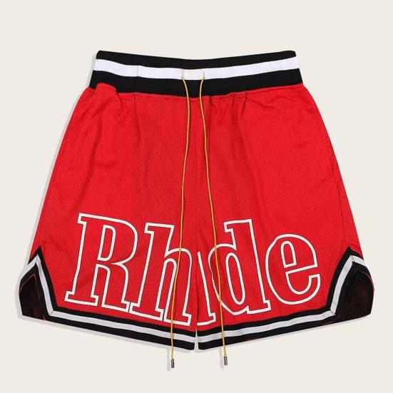 

Мужские спортивные шорты с ажурной сеткой и эластичной талией, цветные, свободные, однотонные, со шнурком, быстросохнущие, тонкие, с буквенным принтом, повседневные, для бега M чёрный