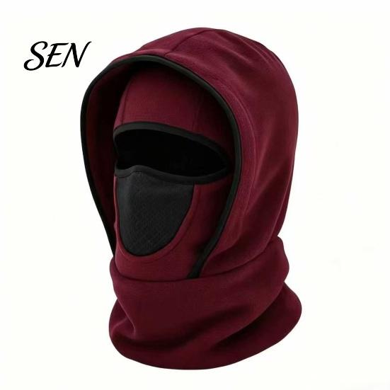 Outdoor Windproof Headwear Thermal Fleece Balaclava Hat, Full Coverage Face Mask, Integrated Warm Neck Gaiter Hat And Warmer for Motorcycle