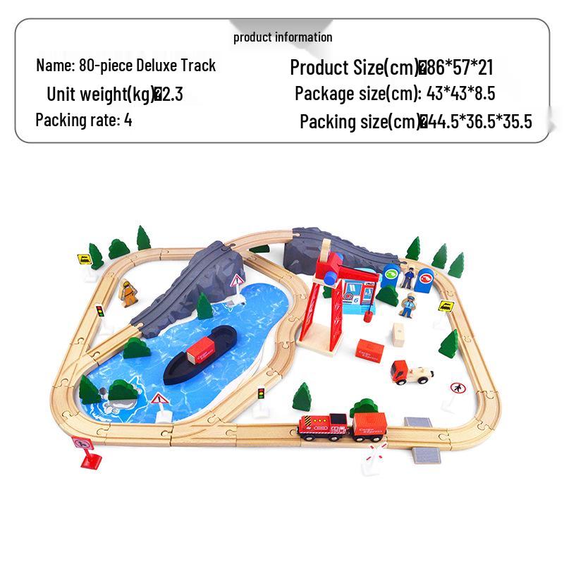 Electric Thomas Wooden Train & Magnetic Track Set - Beech Wood Assembly Toy