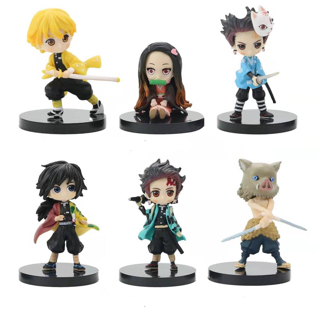 

Cute Q Version Demon Slayer Chibi Figures Set Of 6 Tanjiro Nezuko Zenitsu Inosuke Shinobu Sit