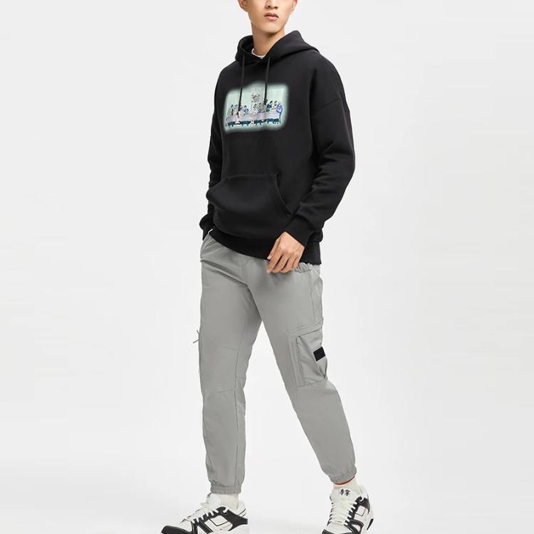 Li Ning Badfive Loose Pullover Hoodie Men Hoodies Black AWDR417-2