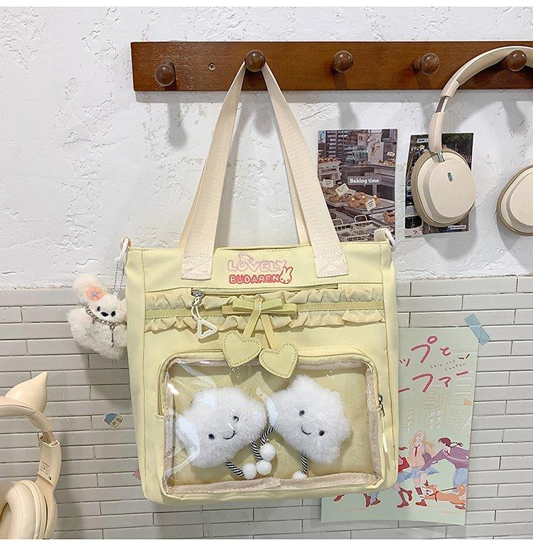 Schoolbag New Cute Female Ins High Value Dopamine Transparent Pain Bag Schoolbag Primary School Students Junior High School Students Backpack