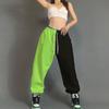 Women High Waist Contrasting Colors Hip Hop Loose Sweatpants Loose Casual Harem Pants Plus Size