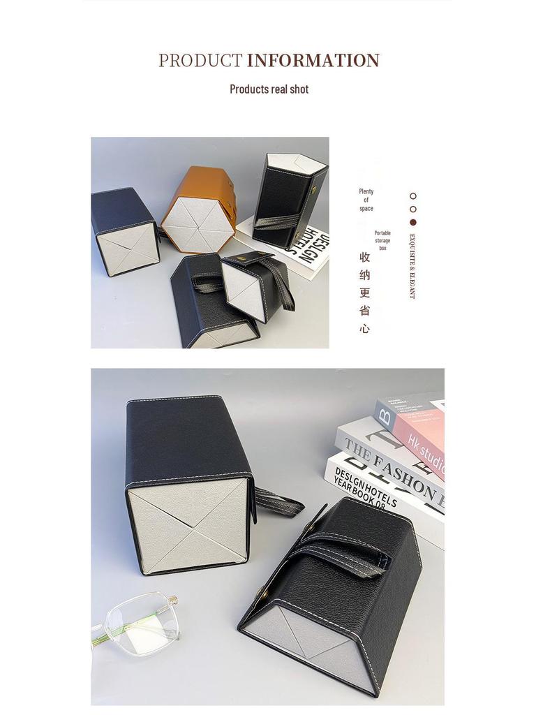 High-End Multi-Compartment Folding Eyeglass and Sunglass Storage Case