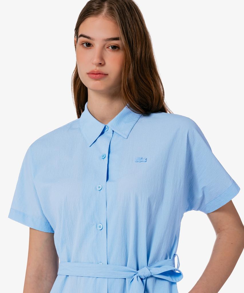 Lacoste Women'S Belted Short Sleeve Shirt Dress Ef306E-56G Aey