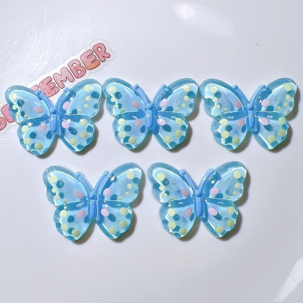 10Pcs Kawaii Butterfly Acrylic Patch Handmade Clothing Jewelry Decor DIY Hairpin Patches Stationery