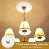 Cunno 2 Pieces Lighting PU Ceiling Medallion Ceiling Fan Cover Plate Medallion for Home Light Fixtures Trim, 12 Inch Od x 3.5 Inch ID(White)