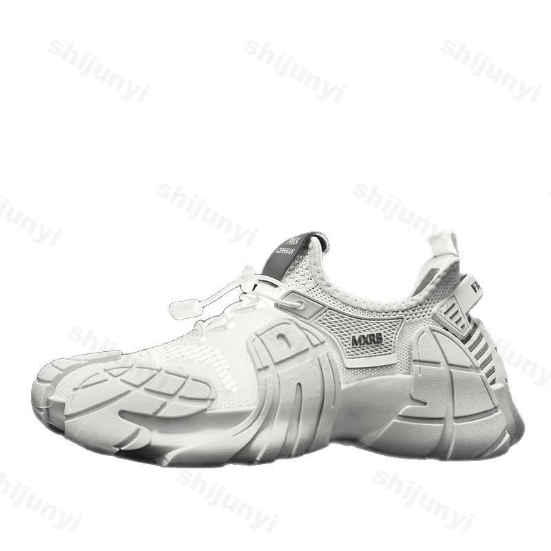 Fashion 2025 Spring Fly Weave Breathable Casual Sneaker Personalized Thick Bottom Trendy Non Slip Comfortable Lace-up Daily Sports Shoes