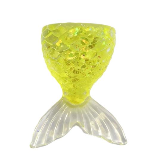 

Transparent Fish Tail Squeeze Toy Glitter Simulated Fishtail Anxiety Relief Sensory Toy Slow Rising Stress Ball Decompression Gadgets жёлтый