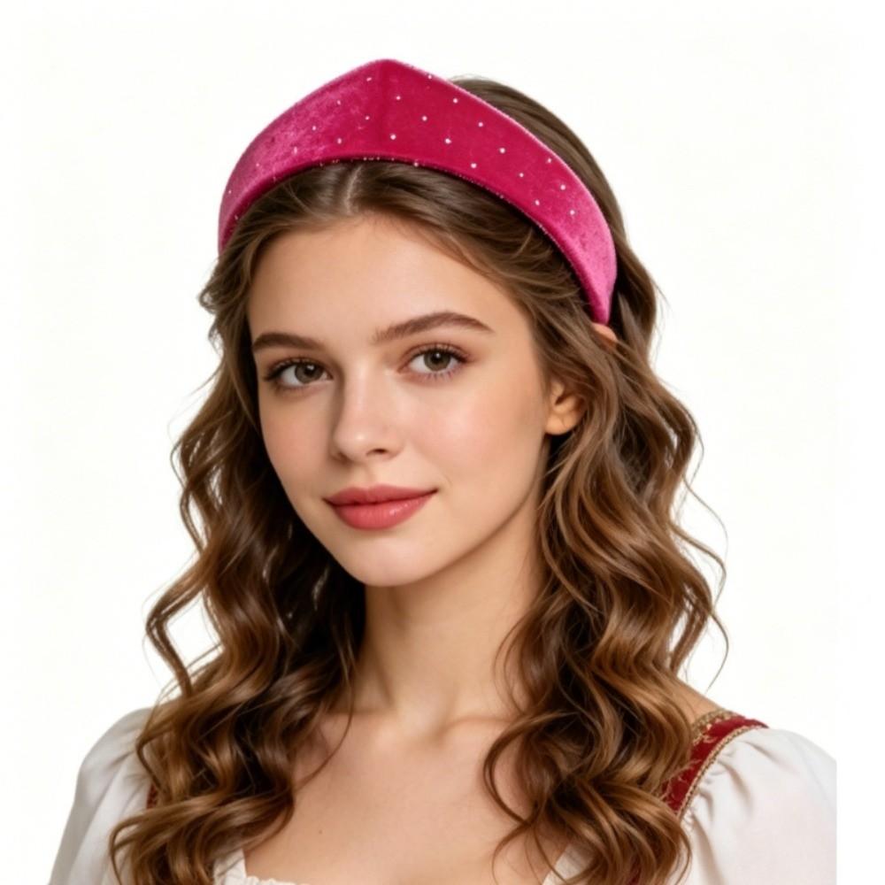 New Polka Dot Velvet Headband Elastic Wide Edge Hairpin Hairband Soft Padded Smooth Texture Hair Hoop Girls