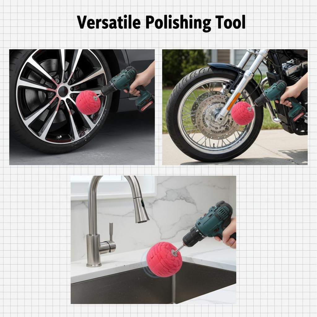 SUPVOX 3 Inch Detailing Polishing Sponge Pads: 3-Pack Foam Buffing Pads for Car Wheel & Paint Polishing/Waxing – Compatible with Drill Polishers