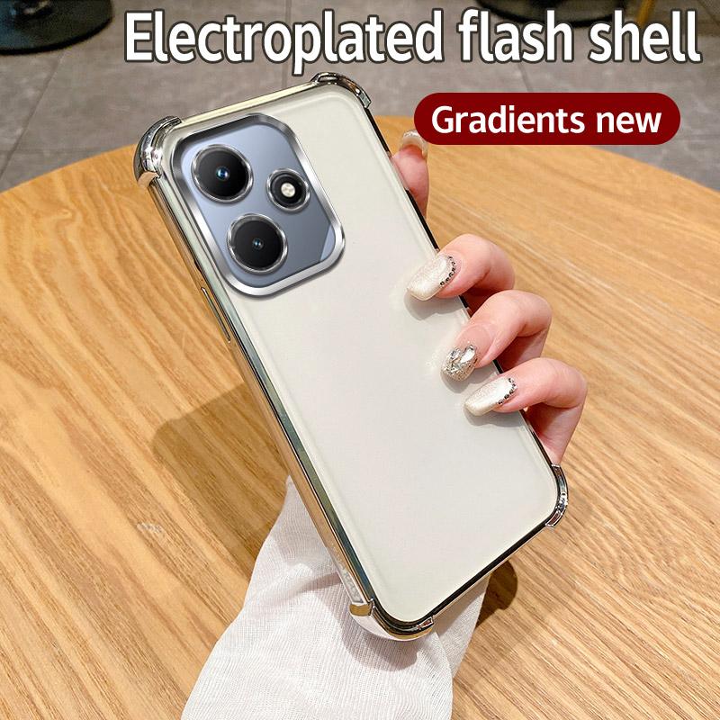 

Для Infinix Hot 30 Play NFC чехол Infinix Hot 30 Play телефон чехол X6835B мягкий бампер противоударный защитный чехол прозрачный гальванический Infinix Hot 30 Play