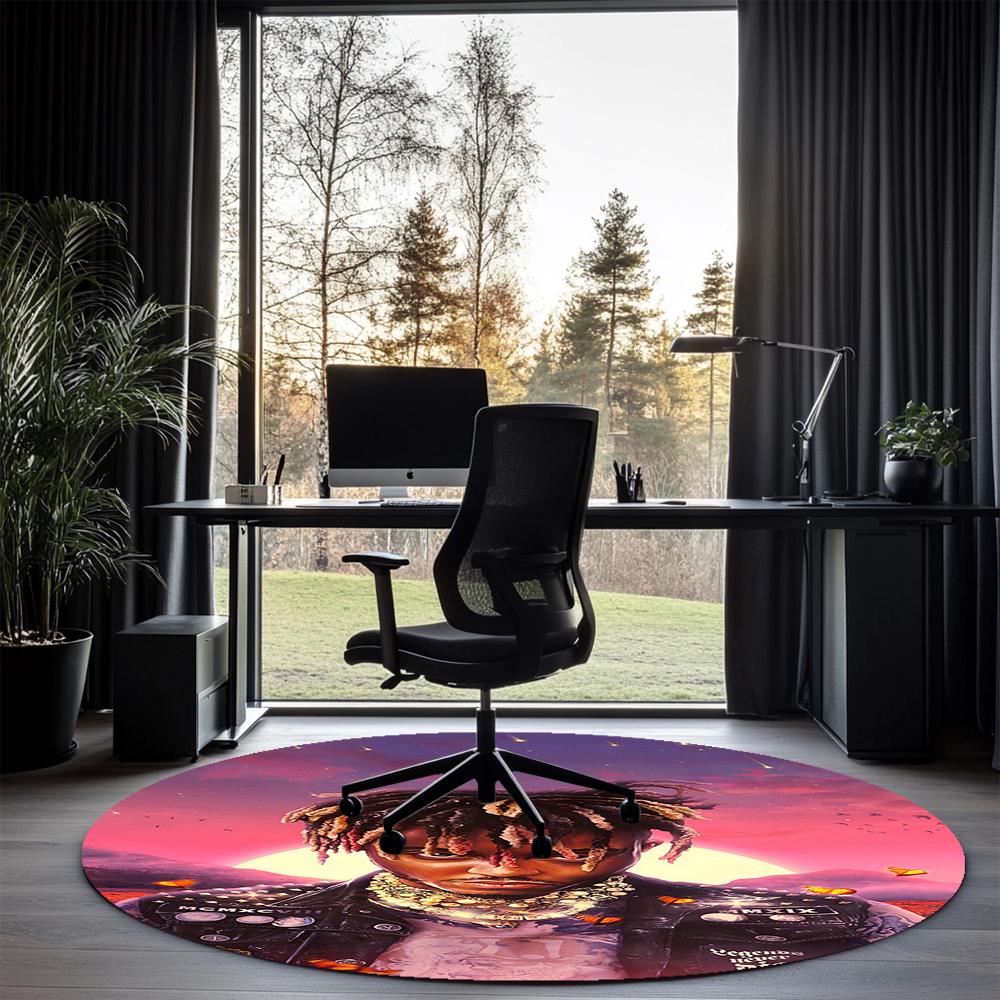 Juice WRLD Printed Round Rug Carpet Chair Rug Area Rug Entryway Doormats,for Office Chair Living Room Bedroom Kitchen Room.