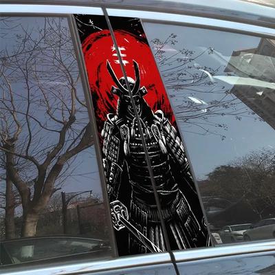 1PC/2PCS Samurai Car Stickers Auto B Pillar Waterproof Center Column Decoration Cover Scratches DIY Car Doors Pillar Decals