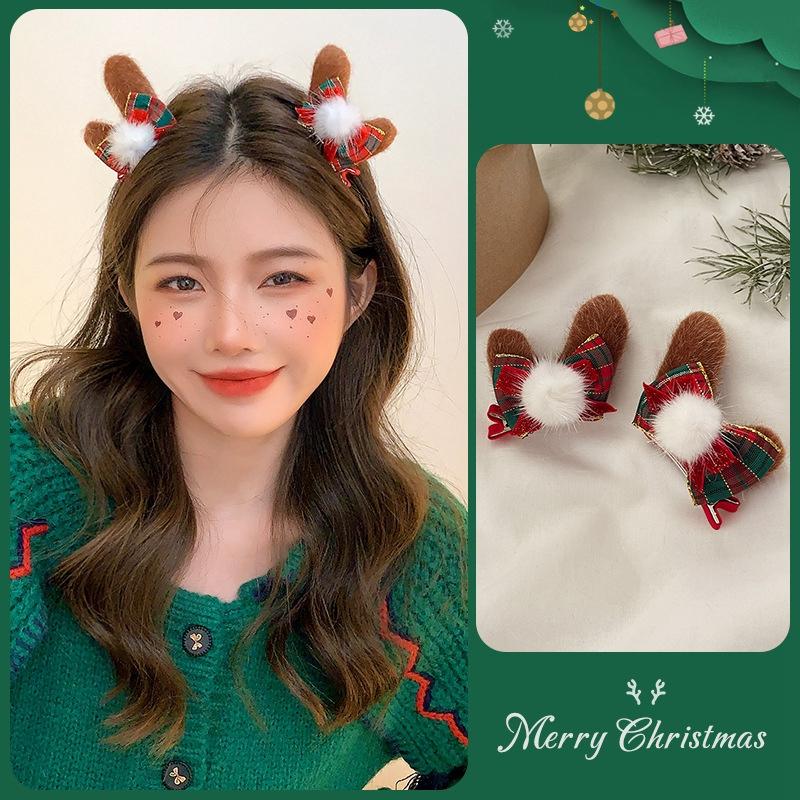 Christmas Hats Christmas Hairpin Decoration Party Headwear Cute Deer Headband Kawaii Hair Accessorie Navidad