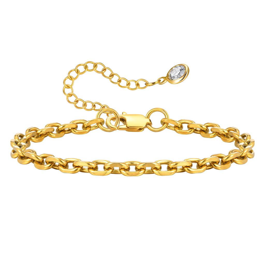 Stainless Steel Corner Chain Bracelet 18K Gold Women'S Accessories Fashion Jewelry 1654