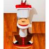 New 3pcs Santa Claus Toilet Cover With Foot Pad And Water Tank Cover+Tissue Cover Toilet Decoration Set Bathroom Decoration