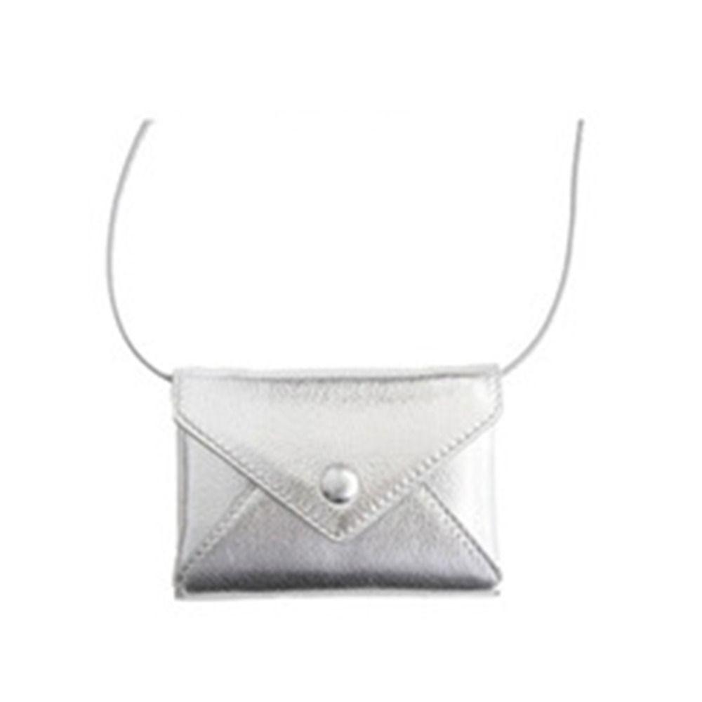 New PU Leather Shoulder Bag Solid Color Multifunctional Waist Bag Durable Mini Bag Necklace