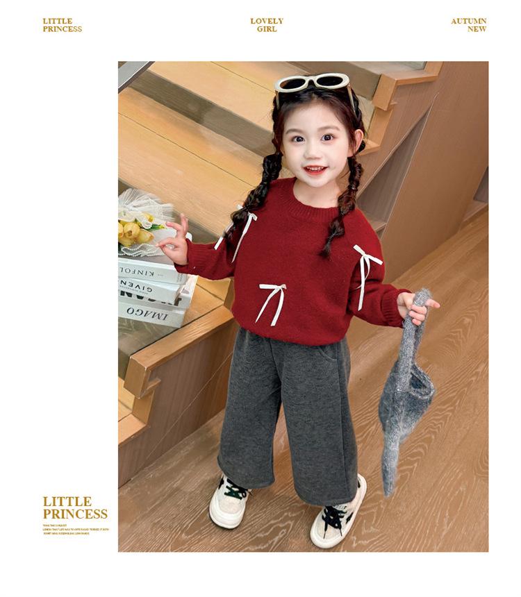 Baby Girls' 2025 Korean-Style Velvet Wide-Leg Winter Pants