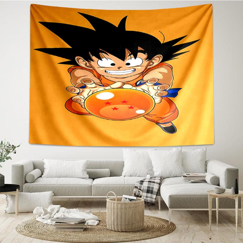 Dragon-Ball Druck Wandteppich, Hintergrund, Einfache Montage, Ideal für Schlafzimmer, Büro & Wohnzimmer, mit Ästhetischer Wanddekoration.