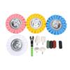 8 Inch S Shape Buffing Wheel Kit 5 8 Inch Arbor Hole 16 Layer Pads 500 1500 Grit 5 Polishing Waxes for Aluminum