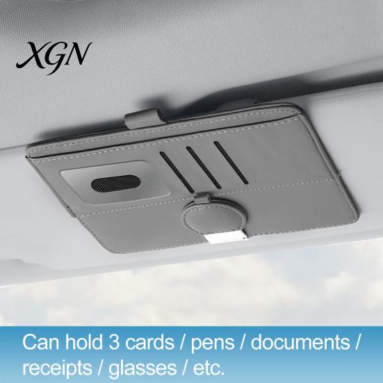 Car Visor Mount for Glasses Sun Holder, Eye Clip Organizer Driving Eyeglass Hanger Vehicle, Multi Functional Storage Pouch Sunglasses, Ticket