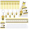 12 Sets Bienen-Partygeschenke enthalten niedlichen Bienen-Schlüsselanhänger, Goodie-Bag-Geschenke, Dankeskarten-Anhänger und Organza-Geschenktüten für Geburtstag