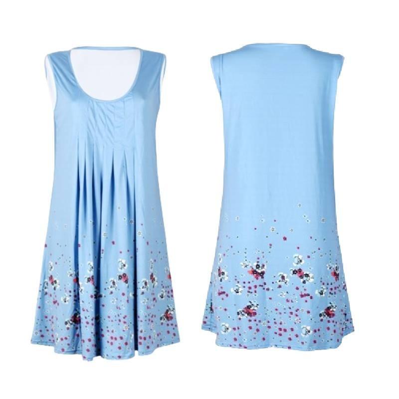 Urban Chic Sleeveless Floral Print Loose Fit Midi Dress Polyester Blend