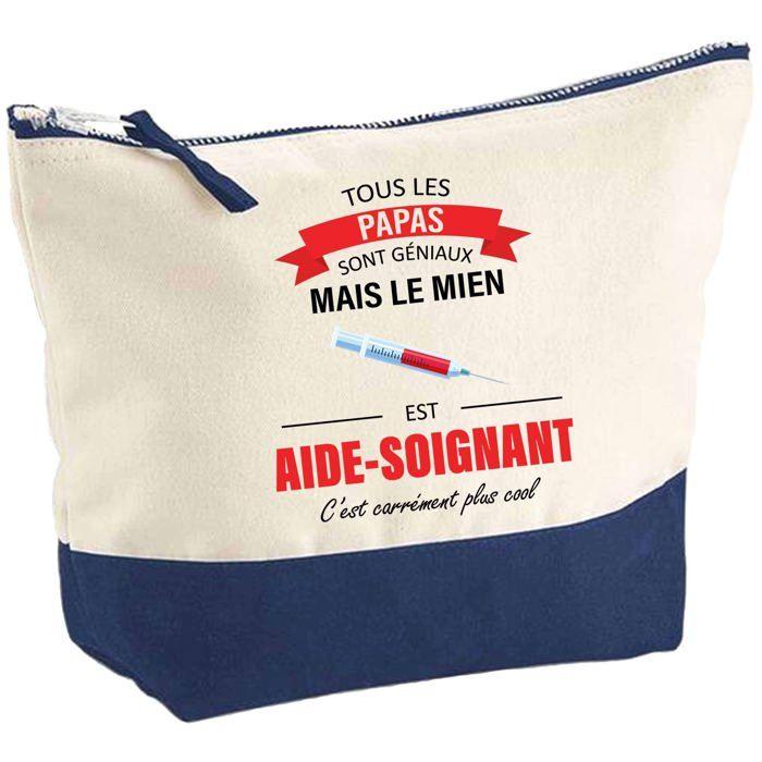 Trousse de maquillage - PLANETEE - Papa Aide-soignant - Grand format - Coton - Impression sublimation HD