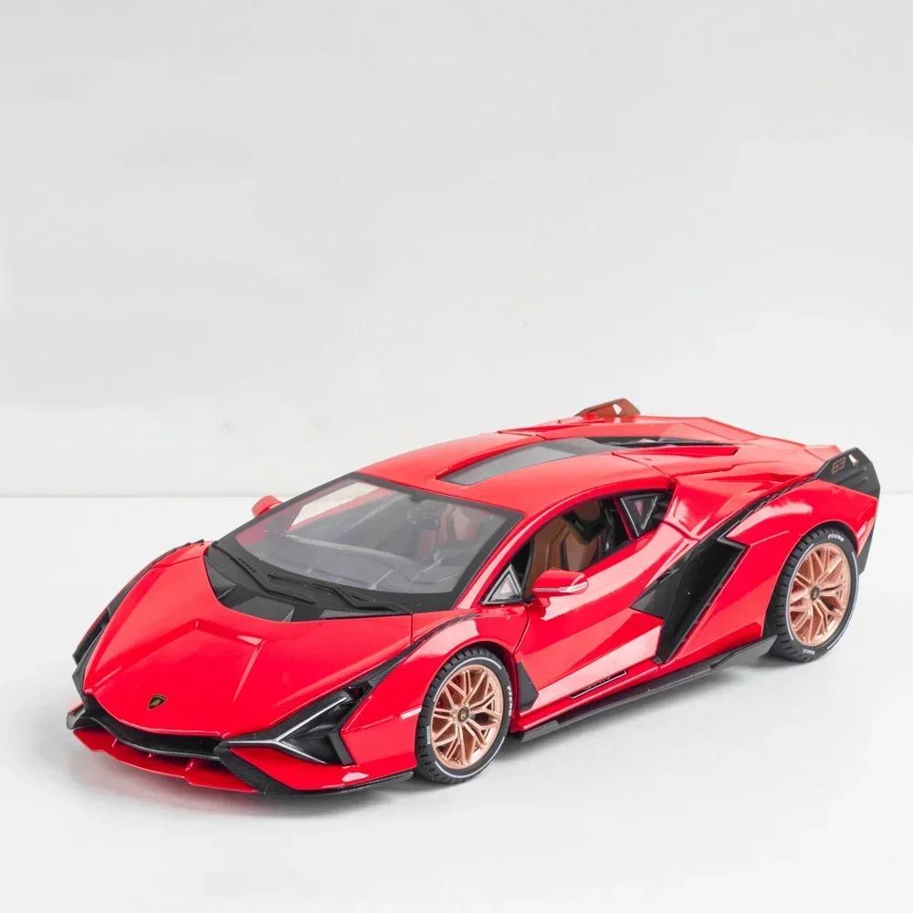 1/18 Lamborghini SIAN FKP37 Car Model Alloy Diecast Boys Toy Supercar High Simulation 4 Door Opened Collections Kids Toy