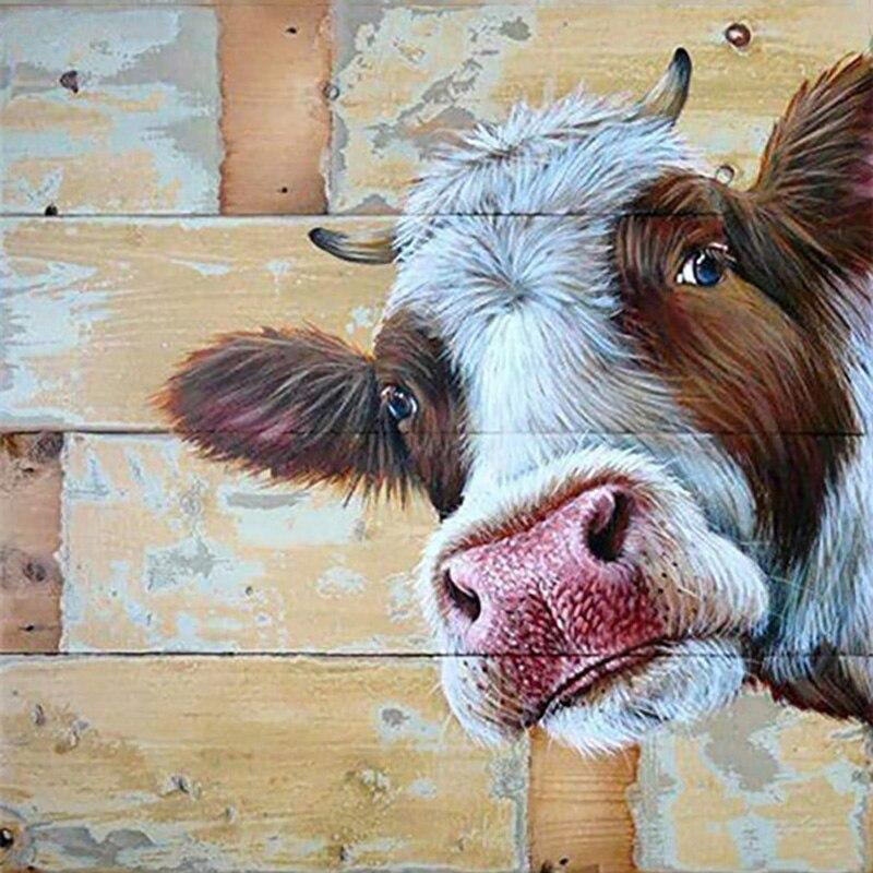 Nou Tablou 5D DIY cu Diamante, Bovine, Broderie cu Diamante, Animale, Cusătură în Cruce, Burghiu Rotund Complet, Artizanat Manual, Decor Acasă, Cadou