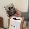 Niche Homemade Black Cat Tempered Glass Cup, Han Nai High Temperature Water Cup Gift, Can Be Stacked Cold Drink Cup