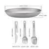 Metal Camping Plate with 3 PCS Suit Integrated Tableware Titanium Plate BBQ Plates Camping Plates