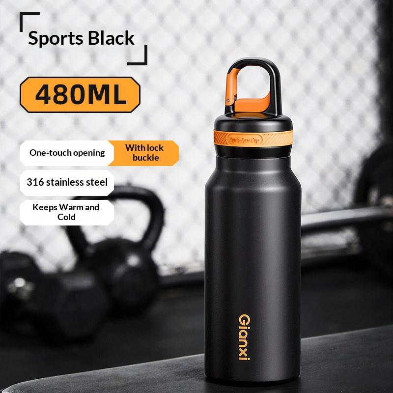 

Gianxi One Click Open Lid Thermos Cup For Men S Outdoor Sports Water Kettle Student Large Capacity Water Cup 480-600ml