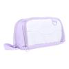 Pen Bag Large Capacity Students Handheld Portable 3 Compartments Travel Storage Organizer Purple