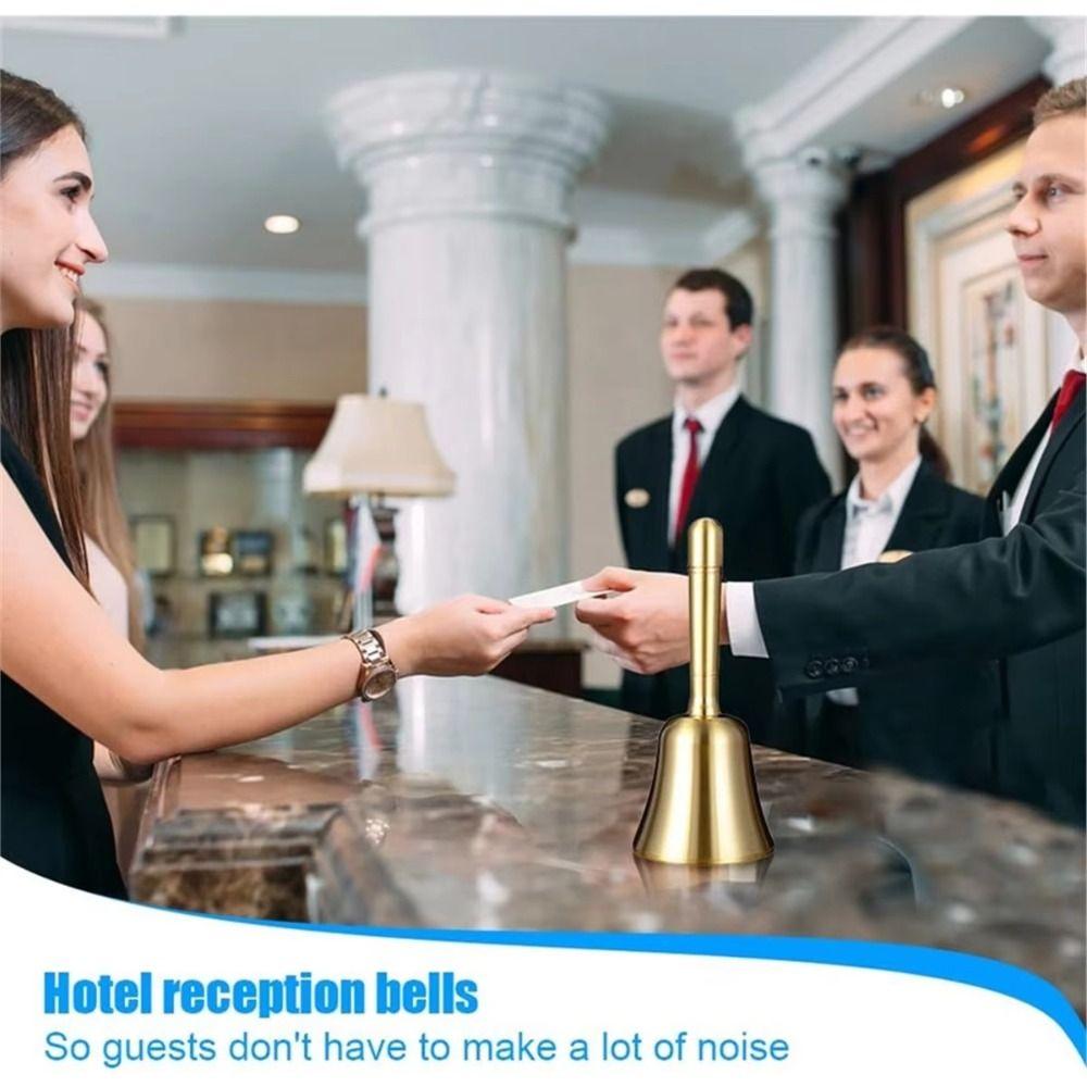 Vintage Pure Copper Hand Bell Extra Loud Hand Cranked Bell Solid Brass Call Bell  School Bell