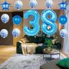 18th Birthday Decorations Party Supplies,Blue Number 18 Balloon,40 Inch Giant Foil Mylar 18th Balloons Decorations for Boy Girl,Large Helium Numbers