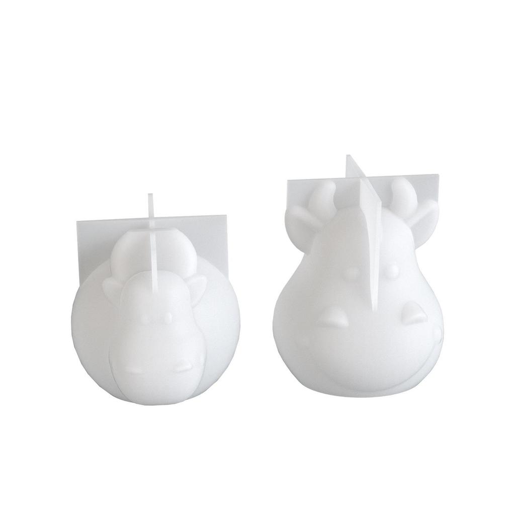 Poppy Crystal Epoxy Resin Cow Head Ornament DIY Candle Silicone Mold