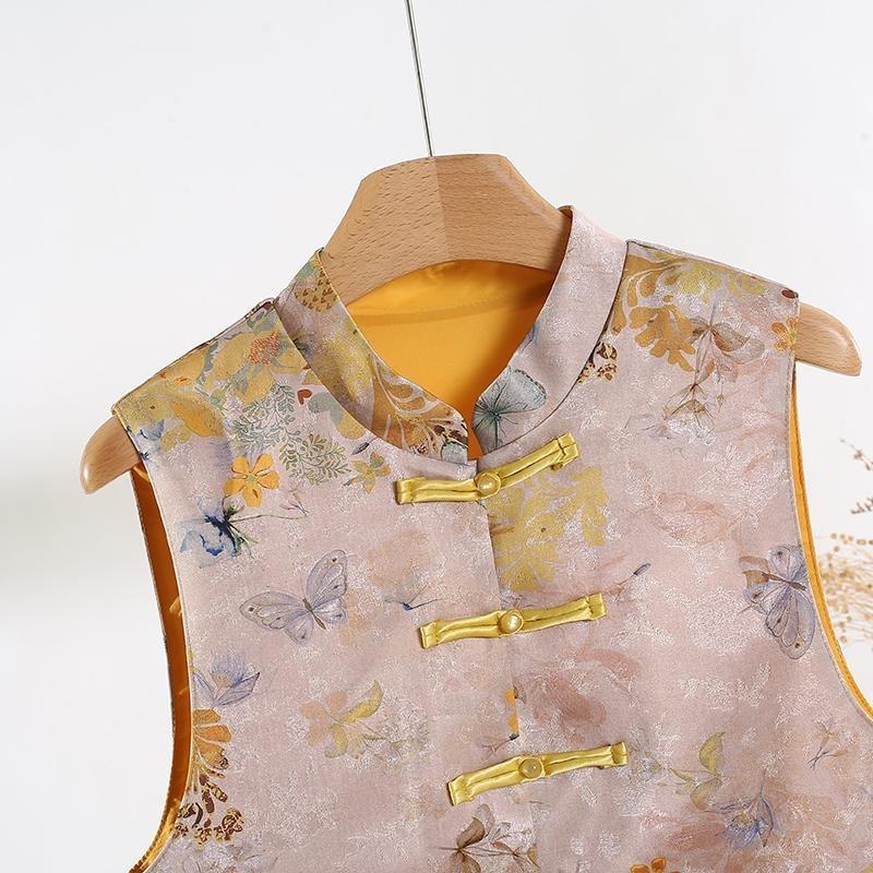 2025 Vest Jacquard Fashion Top Women's Spring Temperament Versatile Improved Button Top