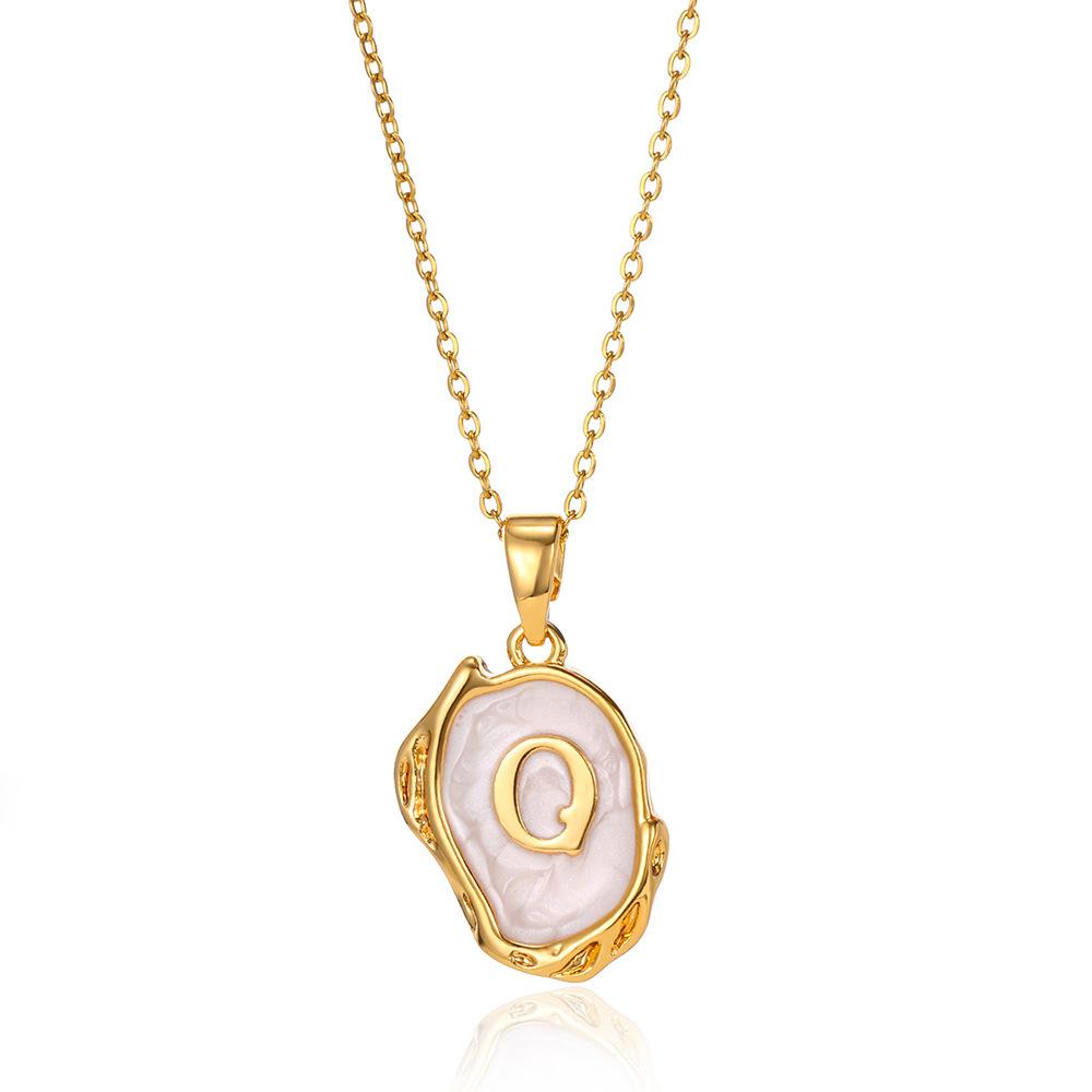 26 Letter Irregular Pendant Ladies 18K Gold-plated Letter Necklace Dating Birthday Gift