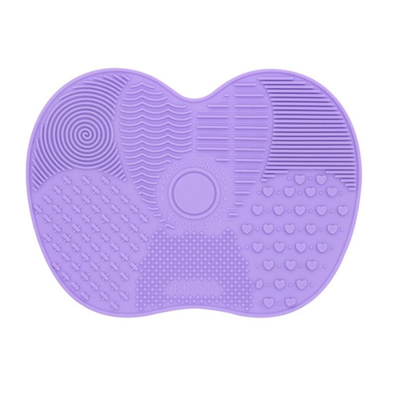 1pc Silicone Beauty Wash Brush Pad with Suction Cup Drop-proof Apple Shape